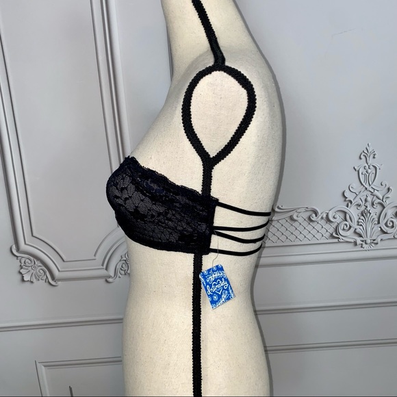 Free People Black Lace Strappy Bandeau | Size S or M - Picture 10 of 12